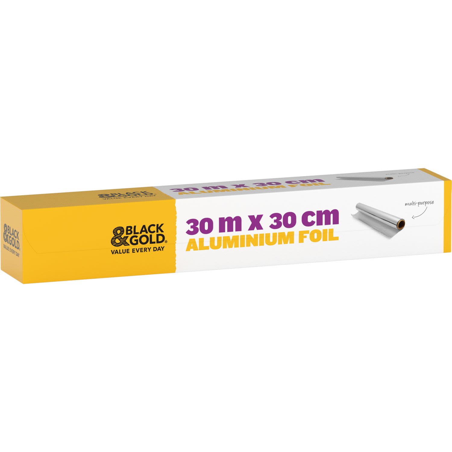 Black & Gold Foil Aluminium 30cmx30m