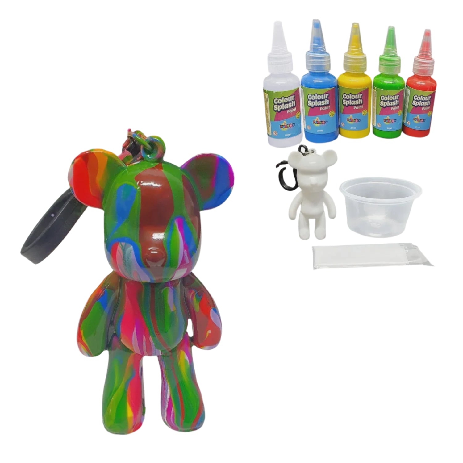 Colour Splash Bear Keyring