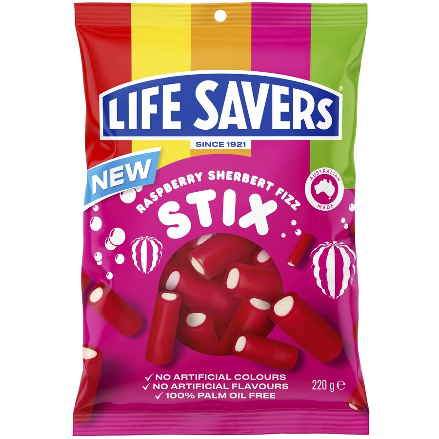 Lifesavers Stix Raspberry Sherbet Fizz 200g