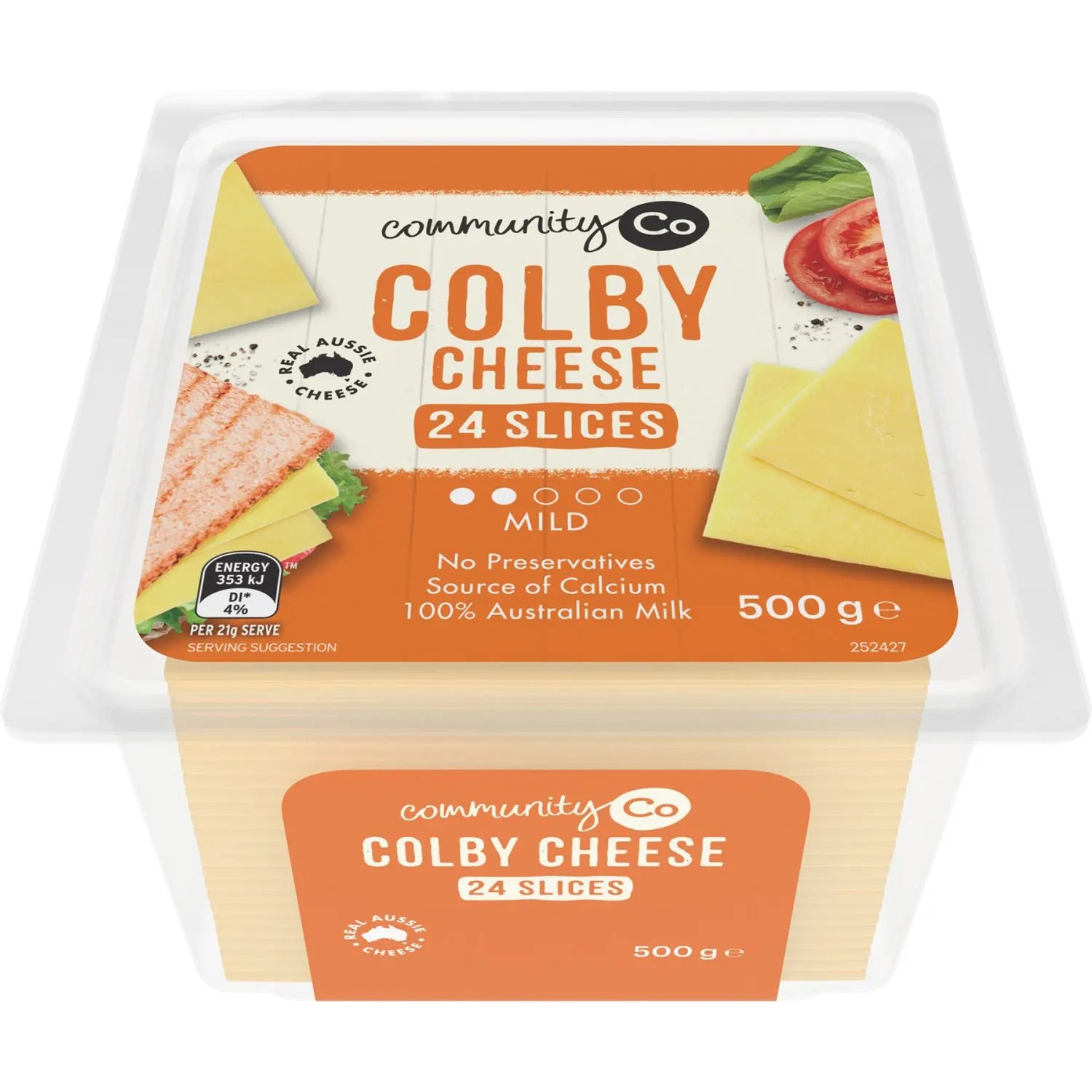 Community Co Sliced Colby Cheese 500g
