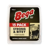 Bega Strong & Bitey Vintage Cheese Slices 250g 15pk