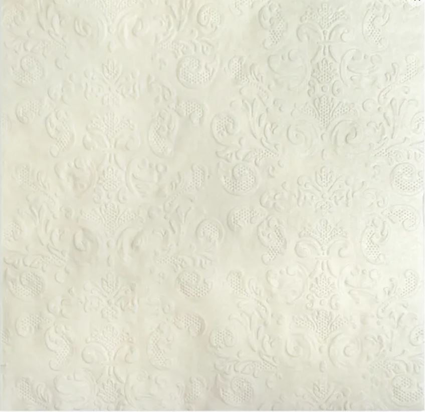 Assemble Embossed White Lunch Napkins 20pk