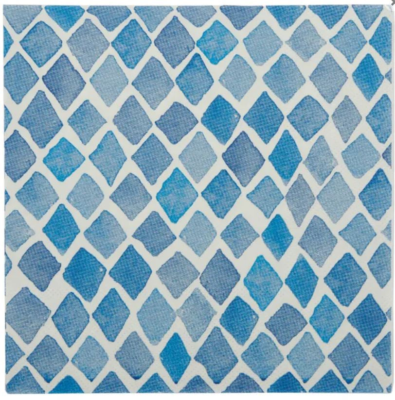 Assemble Diamonds Blue Lunch Napkins 20pk