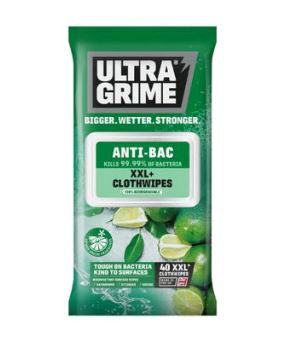 Ultragrime Anti-Bac XXL+ Clothwipes 40pk