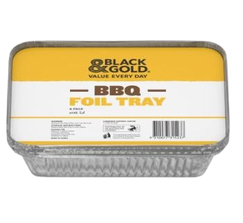 Black & Gold Foil Tray & Lid 6pk