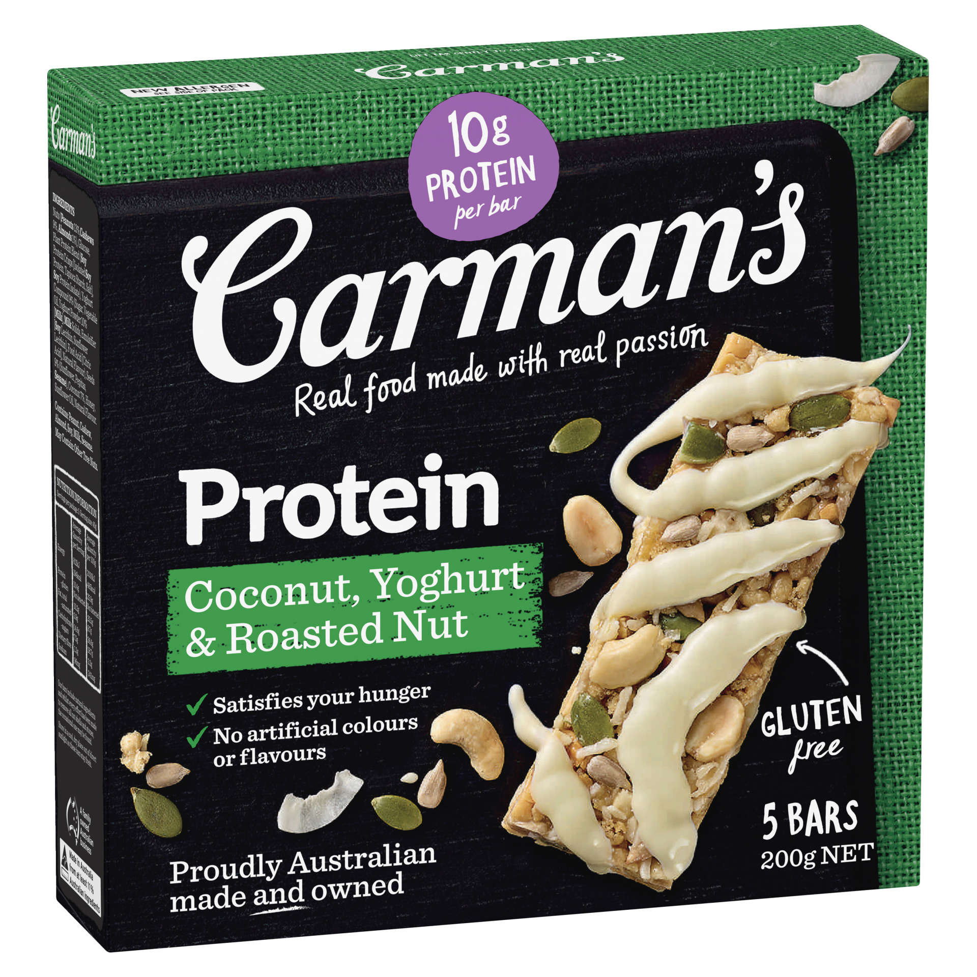 Carman's Coconut, Yoghurt & Nut Protein Bars 5 pk