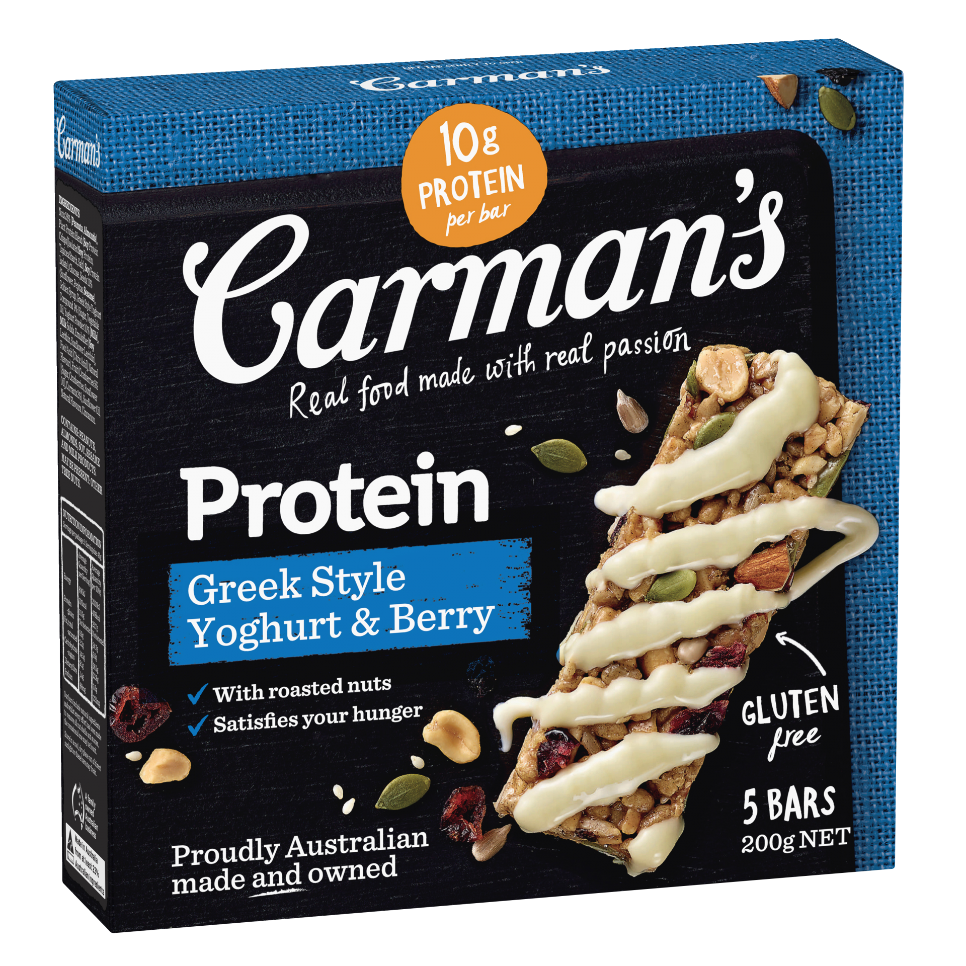 Carman's Greek Yoghurt & Berry Protein Bars 5pk
