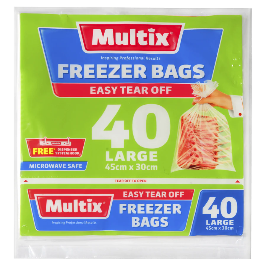 Multix Freezer Bags Tear Off Large 40pk