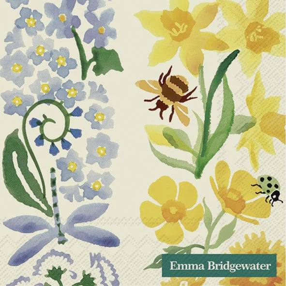 1hr Emma Bridgewater Wildflower Cocktail Napkins 20pk