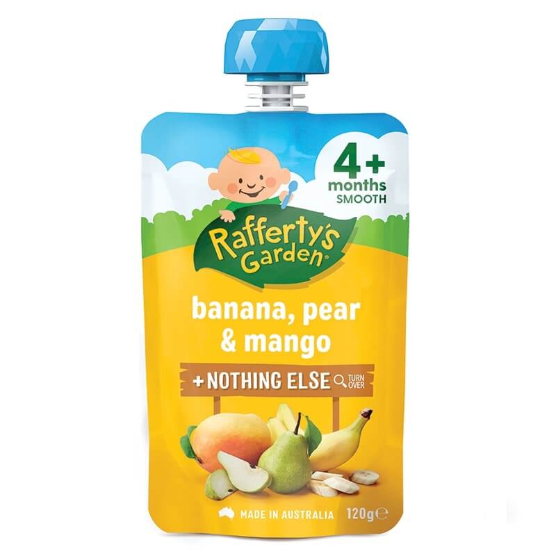 Rafferty's Garden Smooth Banana Pear Mango 4 Mth+ 120g