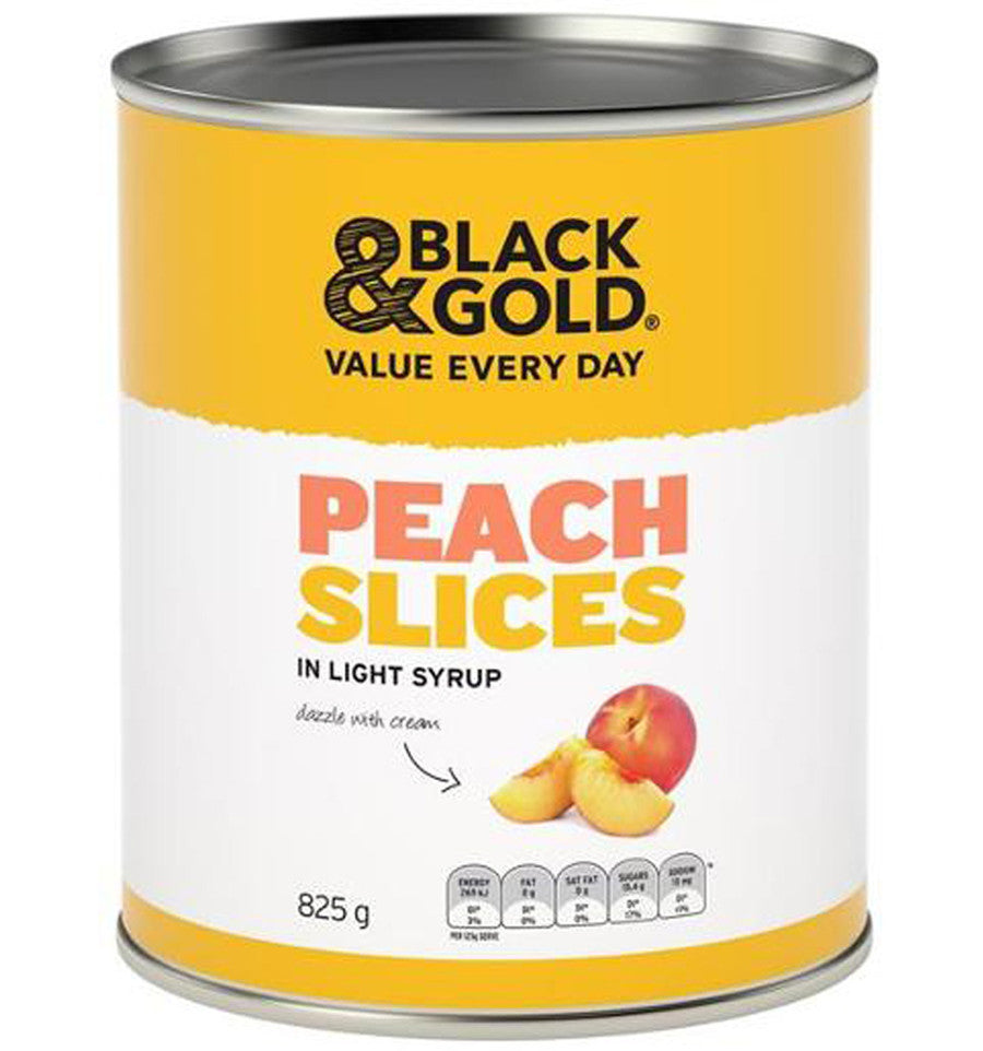 Black & Gold Peach Slices in Syrup 825g