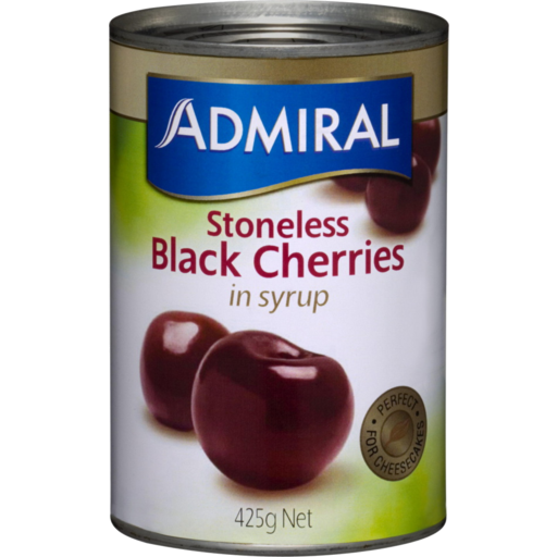 Admiral Stoneless Black Cherries 425g