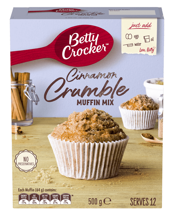 Betty Crocker Cinnamon Crumble Muffin Mix 500g