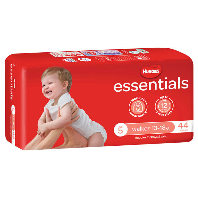 Huggies Essential Nappy Size 5 Walker 13-18kg 44pk