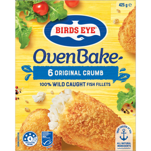 Birds Eye Fish Oven Bake Crumbed 6pk 425g