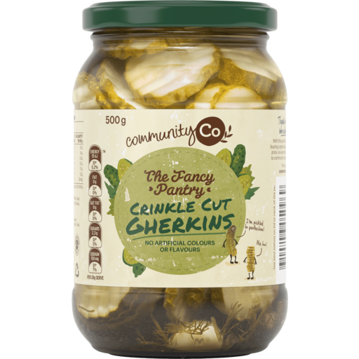 Community Co Crinkle Cut Gherkins 500g