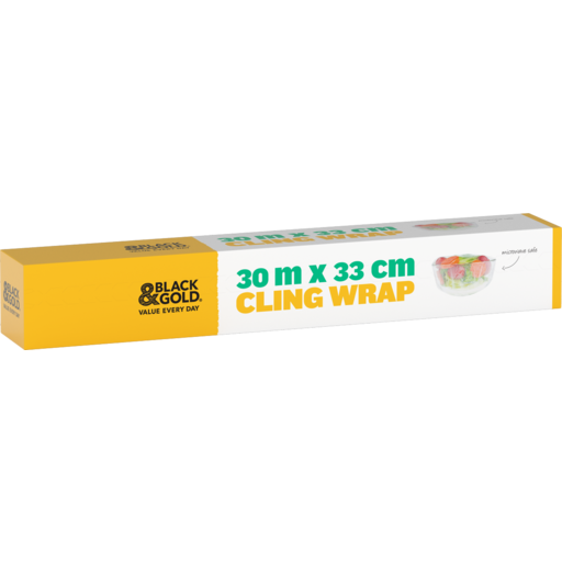 Black & Gold Cling Wrap 33cm x 60cm