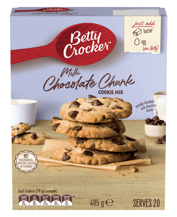 Betty Crocker Milk Chocolate Chunk Cookie Mix 485g