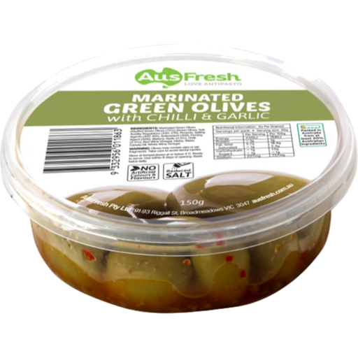 AusFresh Split Green Olives 150g