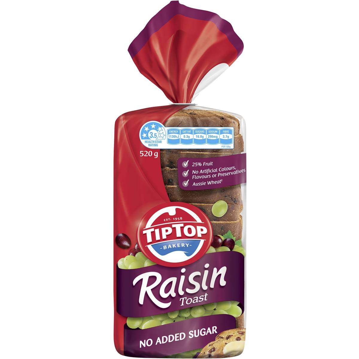 Tip Top Raisin Toast 520g