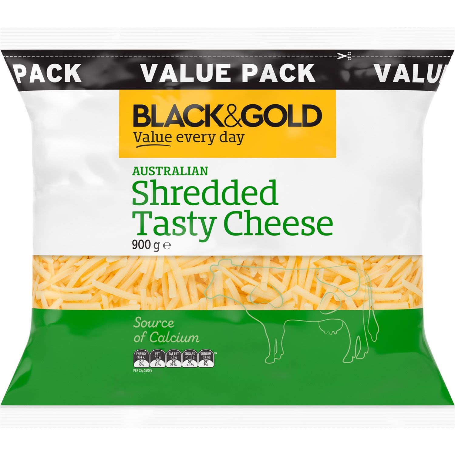 Black & Gold Shredded  Cheese 900g