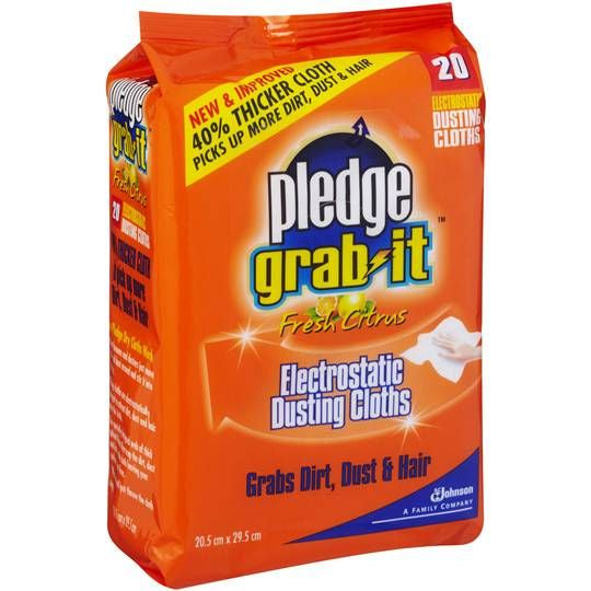 Pledge Grab it Dusting Cloths Citrus 20pk