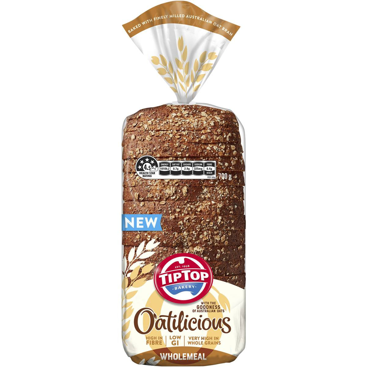 Tip Top Oatilicious Wholemeal Bread 700g