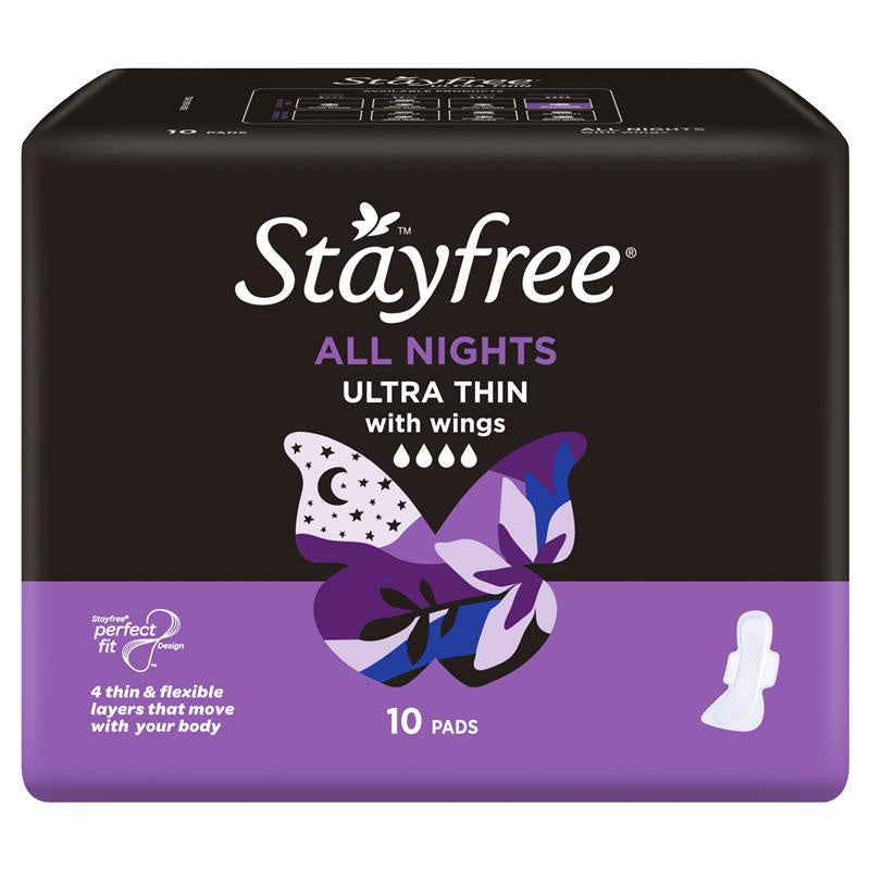 Stayfree Ultra Thin All Night Wing 10pk