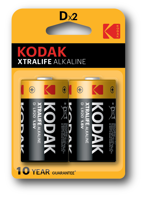Kodak Batteries Xtralife Alkaline D 2Pk