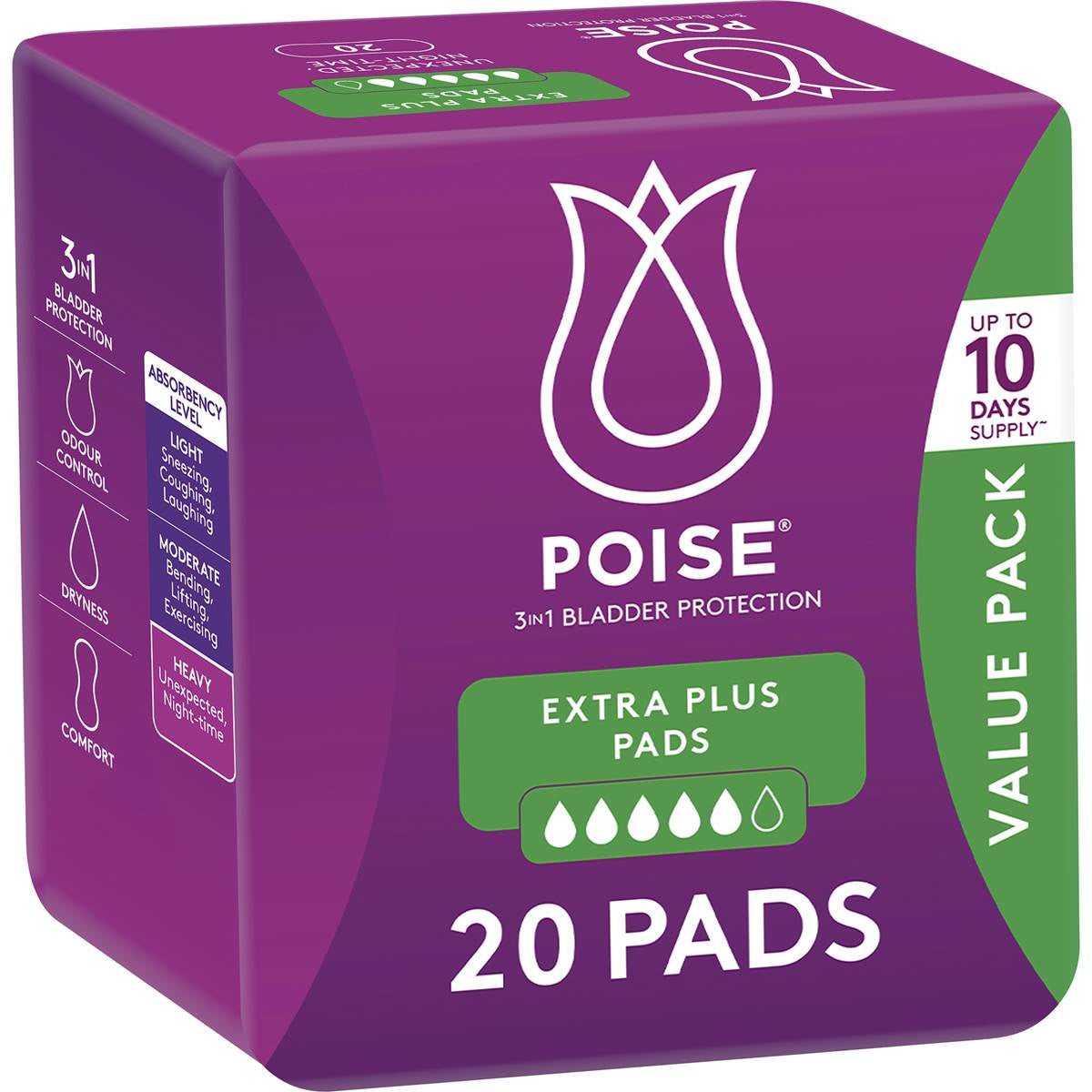 Poise Pads Extra Plus 20pk