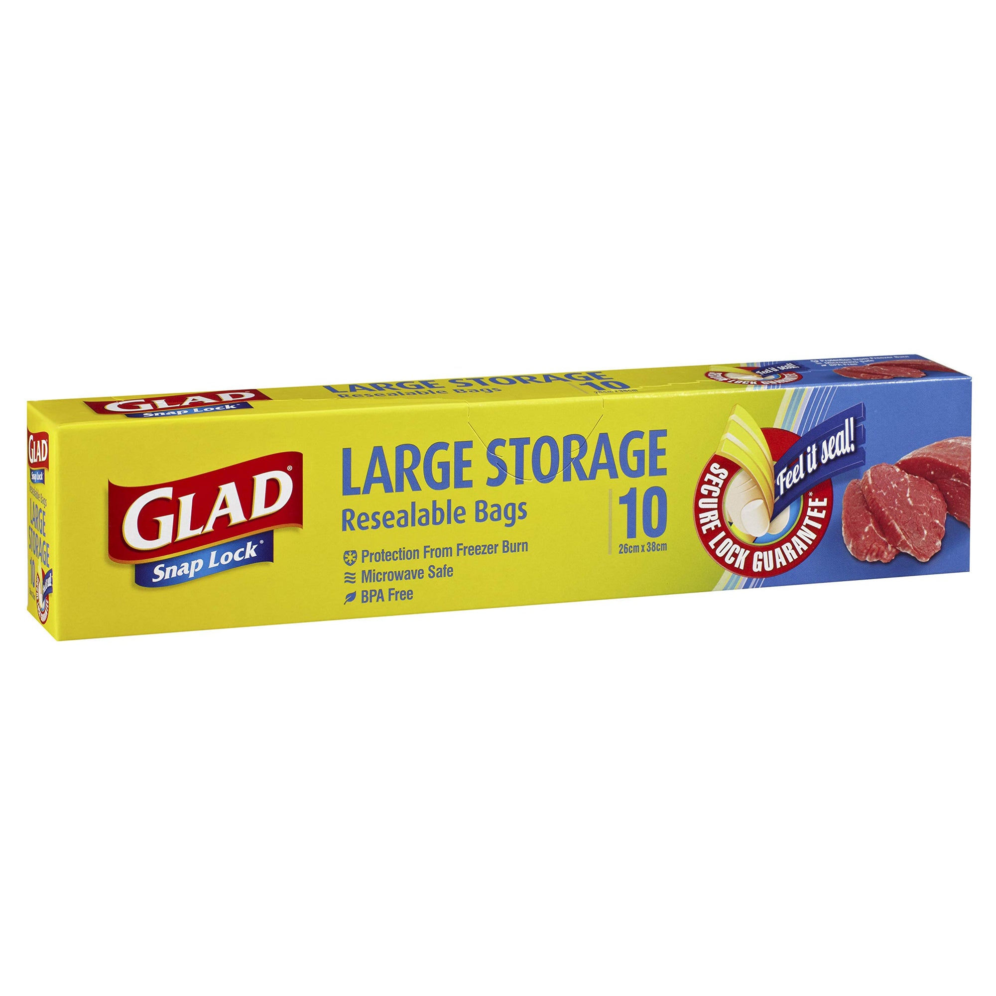 Glad Snap Lock Storage Bags Large 10pk