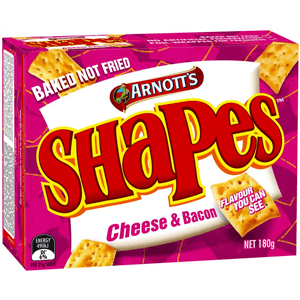 Arnott's Shapes Cheese & Bacon 180g