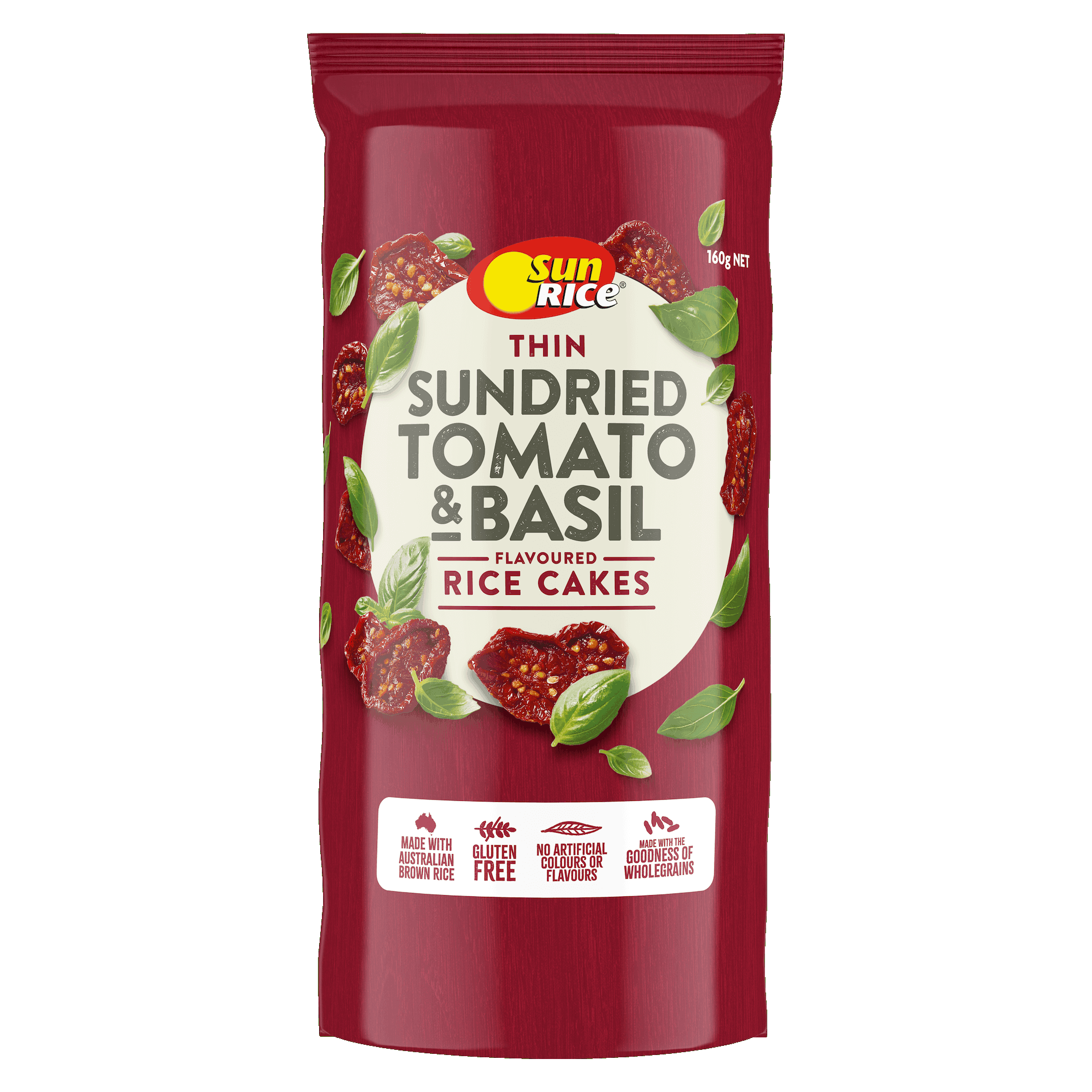 Sunrice Rice Cakes Thin Tomato & Basil 160g