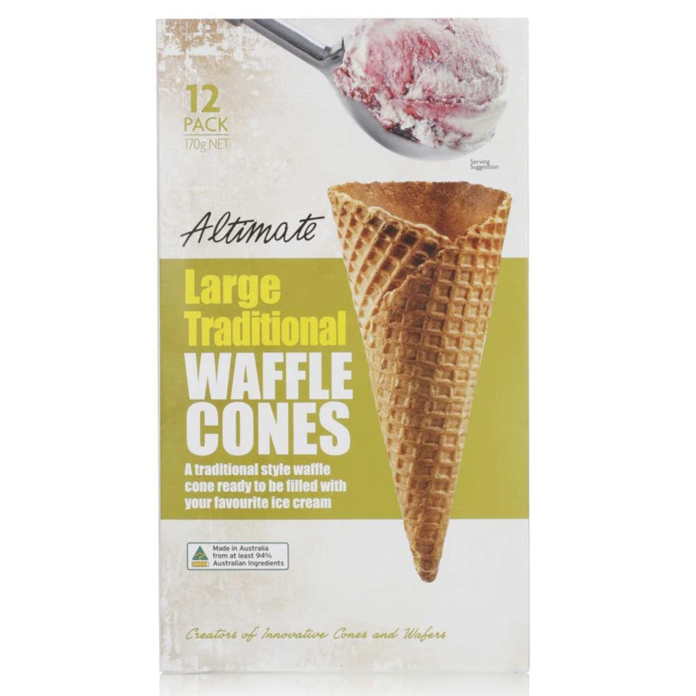 Altimate Waffle Cones Large 12pk 170g