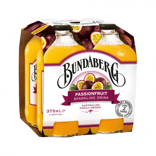 Bundaberg Passionfruit Sparkling Drink 4x375ml