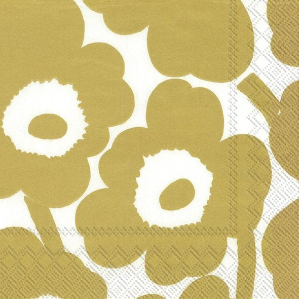 Marimekko White Gold Cocktail Napkins 20pk