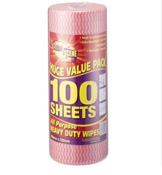 Clean Scene Perforated Wipes on Dispenser Roll 30x33cm 100 sheet