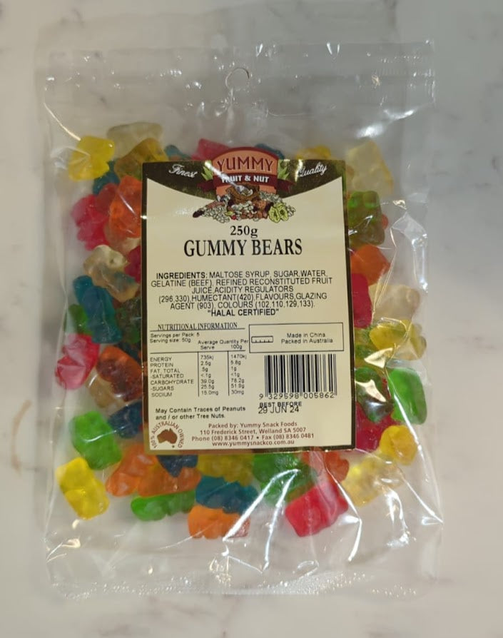 Yummy Snack's Gummy Bears 250g