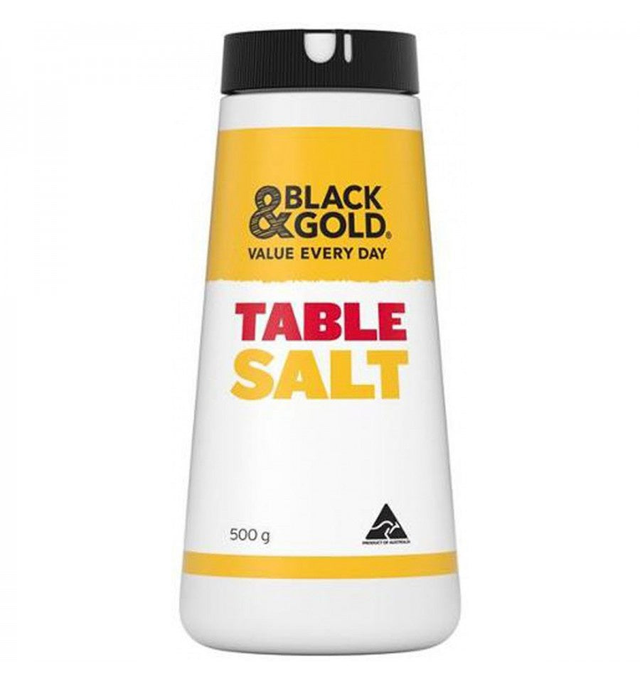 Black & Gold Table Salt Drum 500g