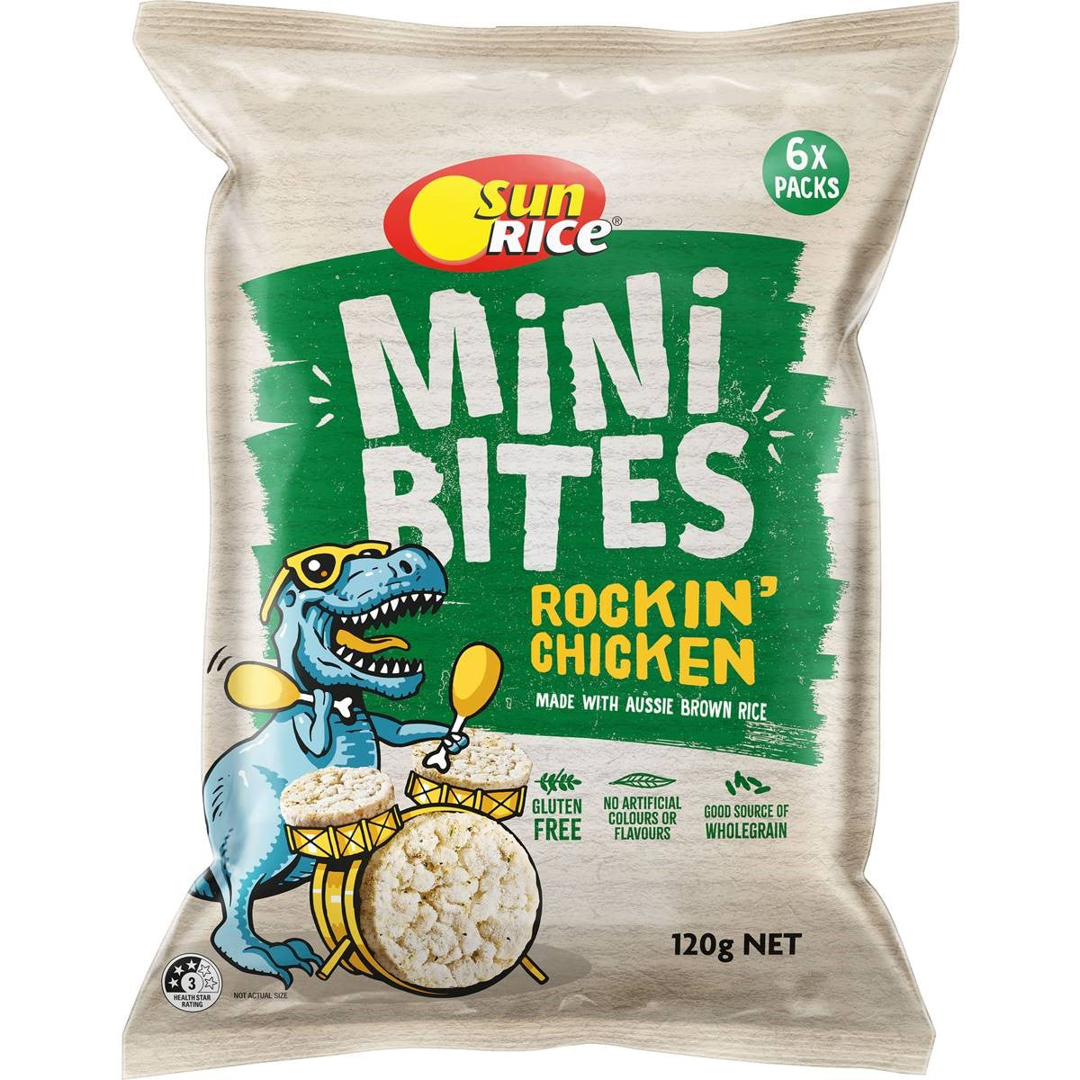 Sunrice Rice Cakes Mini Chicken 120g 6pk
