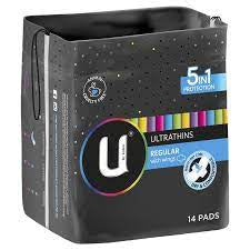 U By Kotex Ultra Thin Regular Wing 14pk