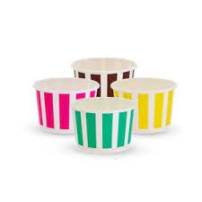 Candy Stripe Ice Cream Cups 125ml 25pk