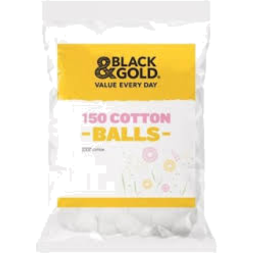 Black & Gold Cotton Balls White 150pk
