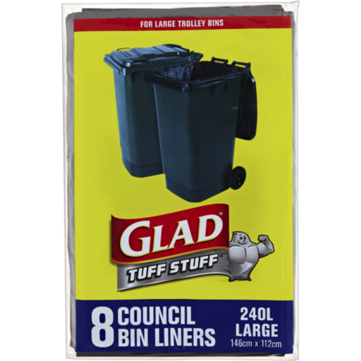 Glad Council Bin Liner 240L 8pk