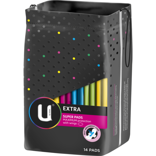 U By Kotex Maxi Pads Super Wing 14pk