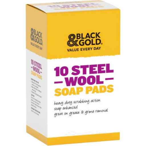 Black & Gold Steel Soap Pads 10pk