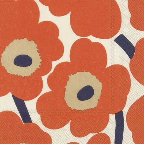 Marimekko Cream Red Cocktail Napkins 20pk