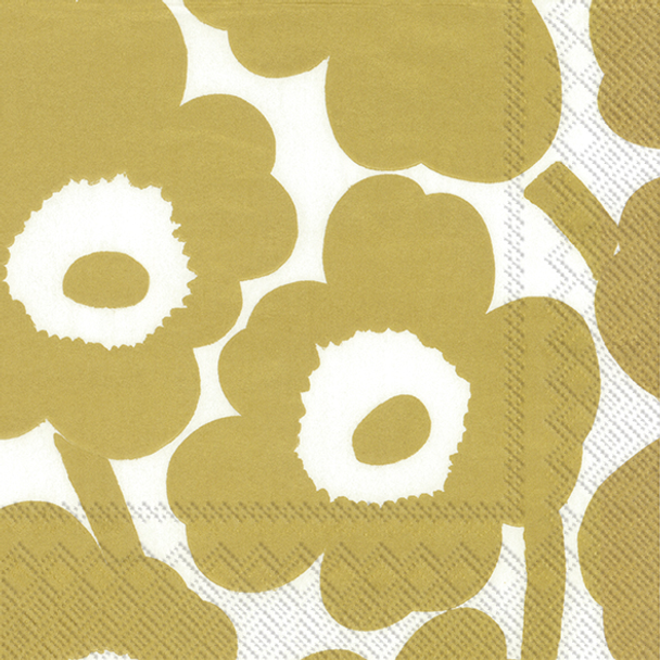 Marimekko Unikko White Gold Lunch Napkins 20pk