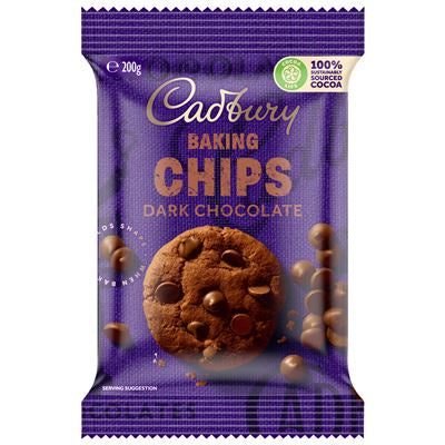 Cadbury Baking Chips Dark Chocolate 200g